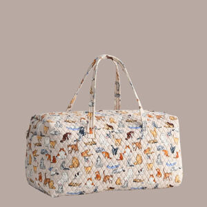 New Vera Bradley XL TRAVEL DUFFEL BAG ~A Cats Life~ Beige w/ Multi Color Cats